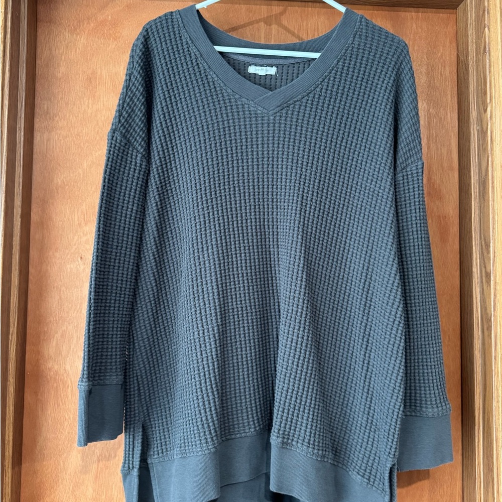 Maurices Gray V-Neck Ribbed Sweater